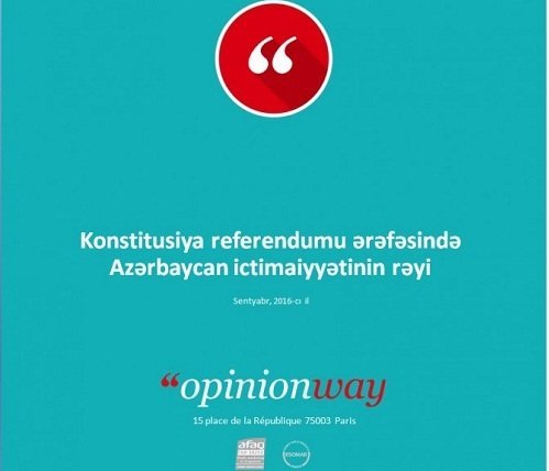 French “Opinionway” Research Company conducts opinion survey in Azerbaijan on eve of referendum