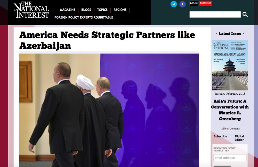 The National Interest: Америке нужны такие стратегические партнеры как Азербайджан