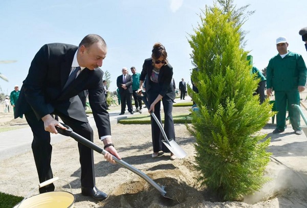 Prezident İlham Əliyev ulu öndər Heydər Əliyevin doğum gününə həsr olunan ağacəkmə aksiyasında iştirak edib