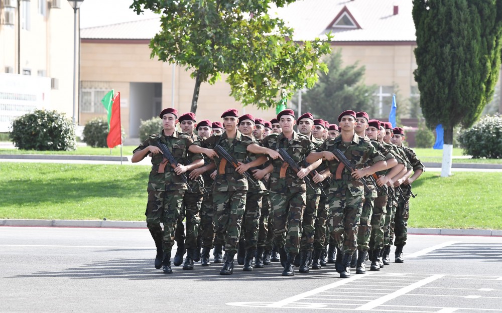 Oath-taking ceremony was held for young soldiers at State Security Service President, Commander-in-Chief Ilham Aliyev attended the ceremony