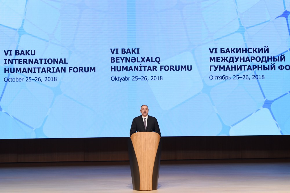 Bakıda VI Beynəlxalq Humanitar Forumu işə başlayıb Azərbaycan Prezidenti İlham Əliyev Forumun rəsmi açılış mərasimində iştirak edib Bakıda VI Beynəlxalq Humanitar Forumu işə başlayıb Azərbaycan Prezidenti İlham Əliyev Forumun rəsmi açılış mərasimində iştirak edib