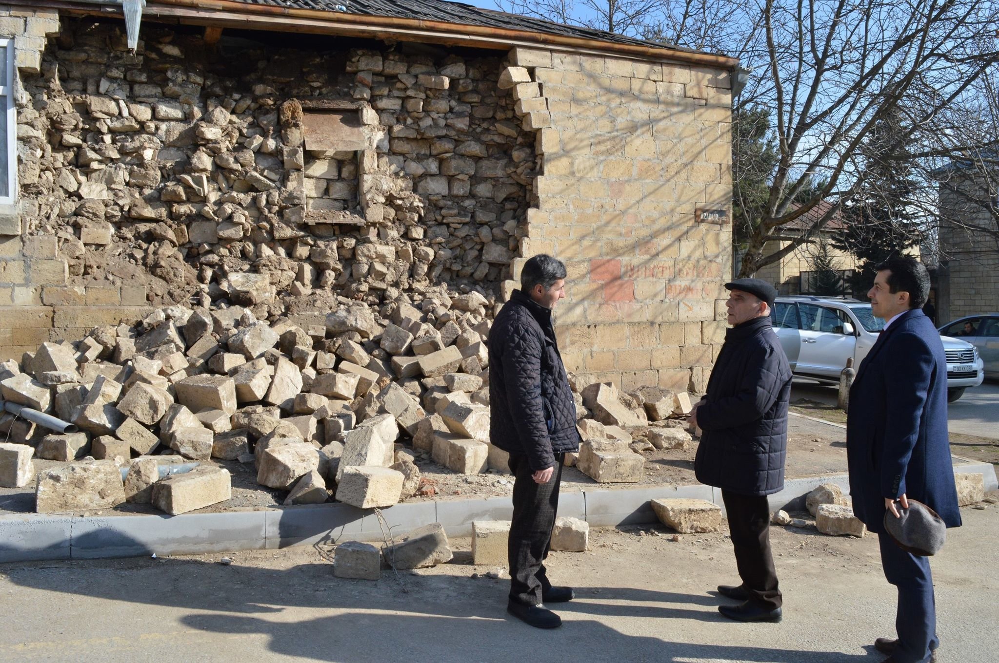 MP of Shamakhi Elkhan Suleymanov made a visit to the quake-hit sites in Shamakhi