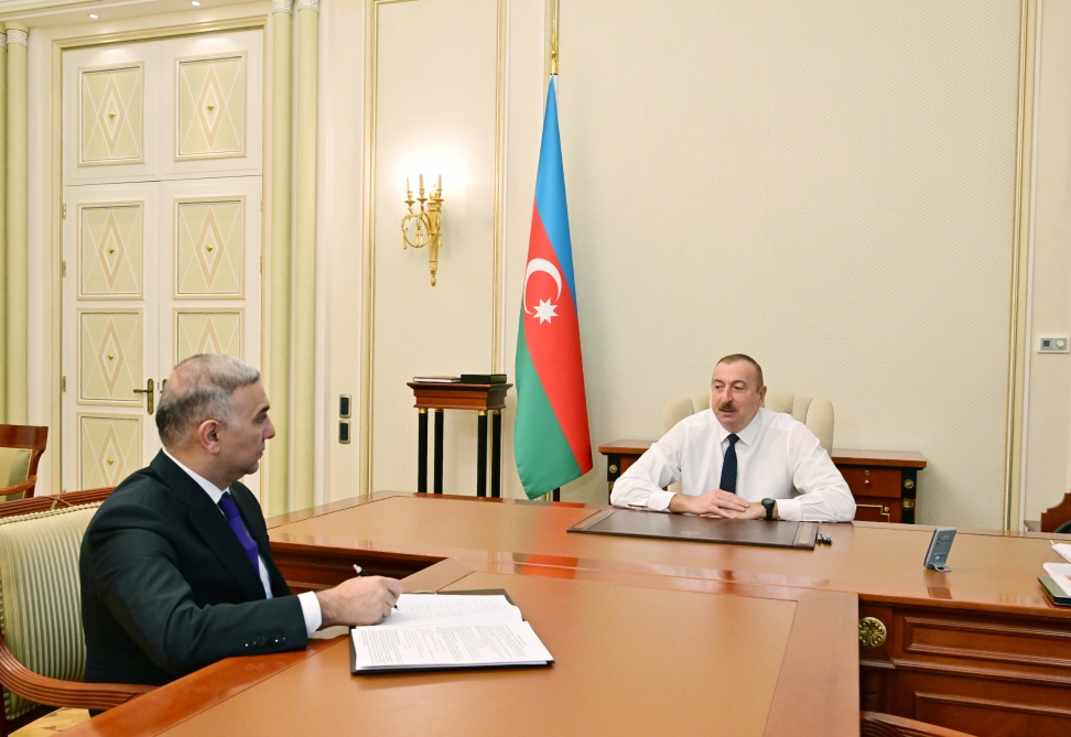 President Ilham Aliyev received Vugar Ahmadov on his appointment as chairman of Azerishig Open Joint Stock Company