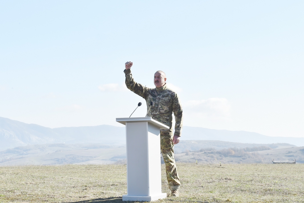 President, Commander-in-Chief of Armed Forces Ilham Aliyev made speech in front of servicemen in Shusha President, Commander-in-Chief of Armed Forces Ilham Aliyev made speech in front of servicemen in Shusha